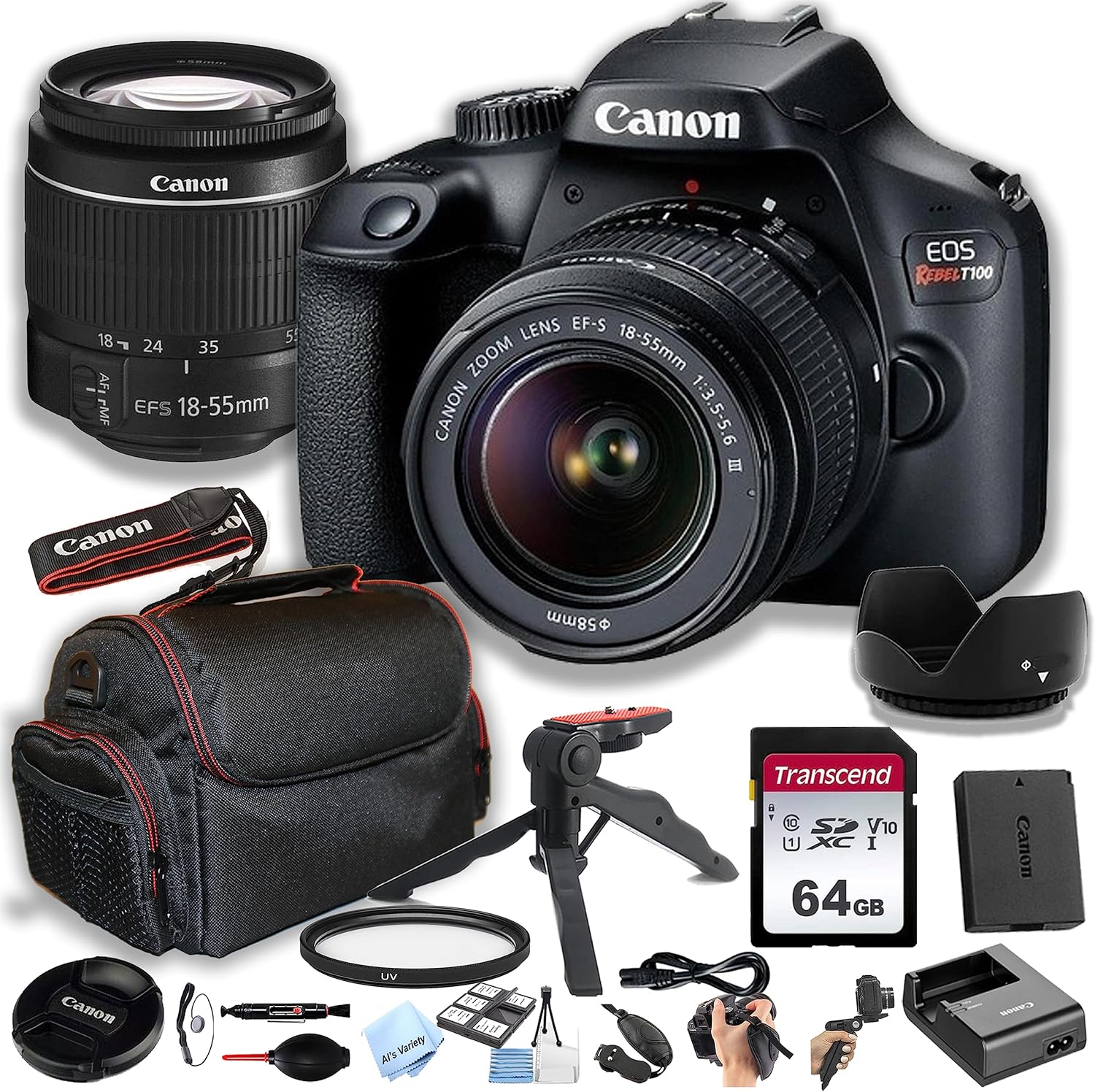 Vivitar 500-1000mm HD Telephoto Zoom Lens For Canon EOS Rebel DSLR + Microfiber Cleaning Kit